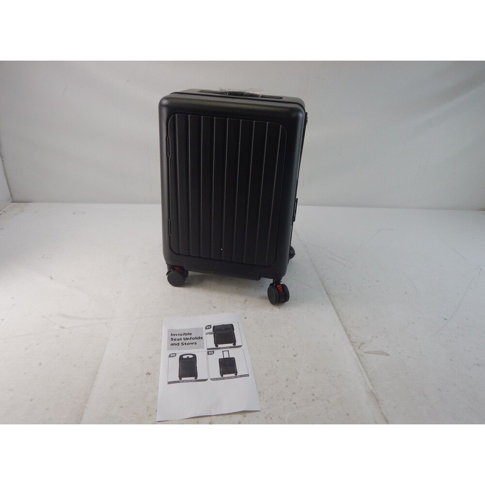 Bulyoou 20" Ride on Suitcase with Seat for Kids, Black